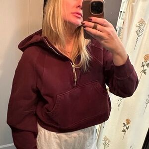 Rare color Burgundy lululemon scuba Hoodie sweater zip up